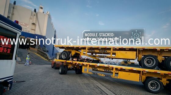 12500 * 2500mm Düz Yataklı Tam Römorklu Kamyon 28T JOST İniş Takımları