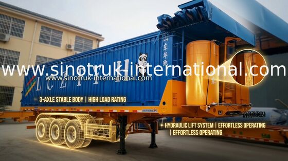 Popüler ISO Yarı Römork Kamyon, Üç Akslı Yarı Römork 12000 × 2500 × 3880mm