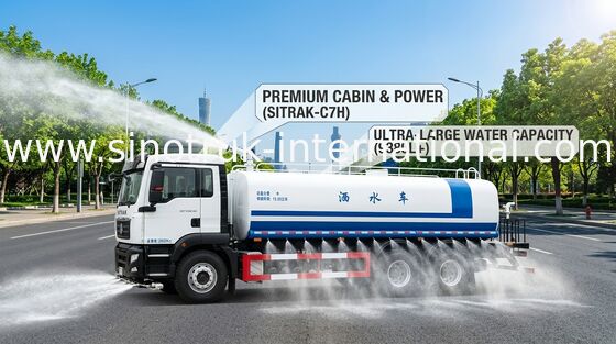 SINOTRUK SITRAK Su Deposu Kamyonu 6x4 LHD 15-20CBM Geniş Püskürtme Aralığı
