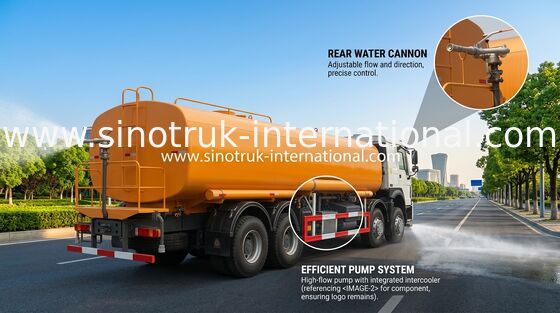 Sinotruk Howo Fıskiyeli Su Depolu Kamyon 30CBM 8 X 4 Euro 2