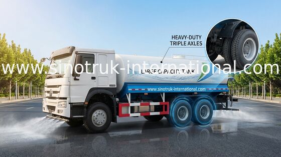 SINOTRUK HOWO Su Deposu Kamyonu 6x4 LHD 15-20CBM Geniş Püskürtme Aralığı