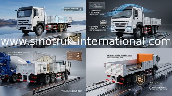 8X4 RHD Cargo Truck 30 - 60 Tons Euro 2 336HP High Security For Logistic Industry