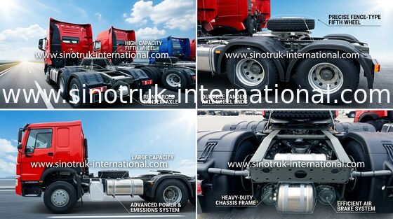 Tow Tractor Trailer Truck LHD 6x4 371HP Flat Roof Cabin SINOTRUK HOWO Truck