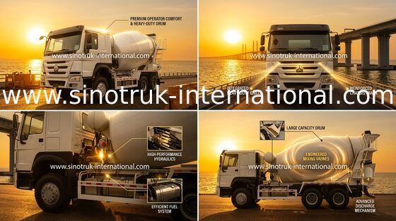 LHD 6×4 10 tekerlekli Beton Mikseri Kamyonu Yüksek Beygir Gücü 336HP