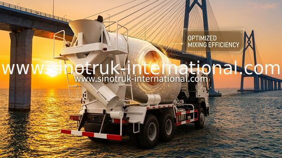 LHD 6 × 4 10 Tekerlek HOWO Beton Mikseri Kamyonu Yüksek Beygir Gücü 340HP
