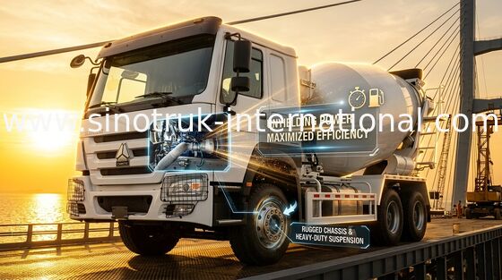 HOWO 8*4 12 Tekerlekli Beton Karıştırma Kamyonu 400HP 16CBM Büyük Güç Büyük Kapasite