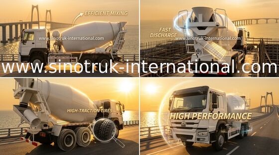 Sinotruk Howo Beton Mikseri Kamyonu 10-20CBM 6 X 4 Euro 2 340Hp İnşaat
