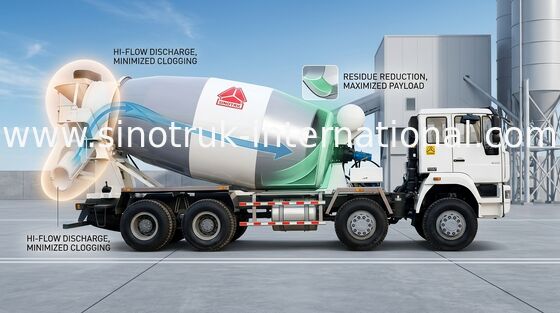14CBM Beton Mikser Kamyon 336HP 8X4 LHD ZZ5311GJBN3261W Römork Çimento Karıştırıcı