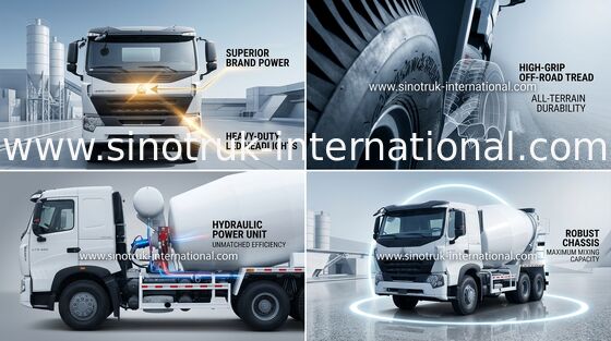 Mobil Beton Karışımı Kamyon, Endüstriyel Çimento Karıştırıcı Araç RHD 6X4