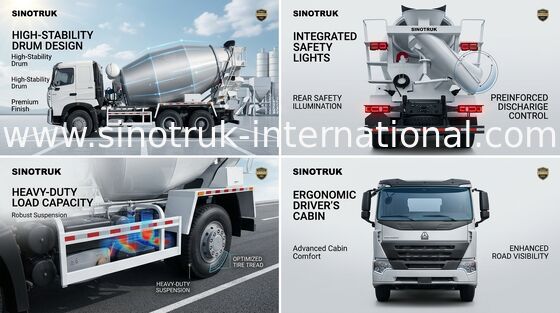 Beton Karıştırma Ekipmanları Kamyona Monte Beton Mikser ZZ5257GJBM3647N1