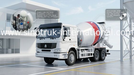 ZZ5257GJBN3841W Beton Çimento Karıştırıcı Kamyon 10CBM 371HP 6X4 LHD