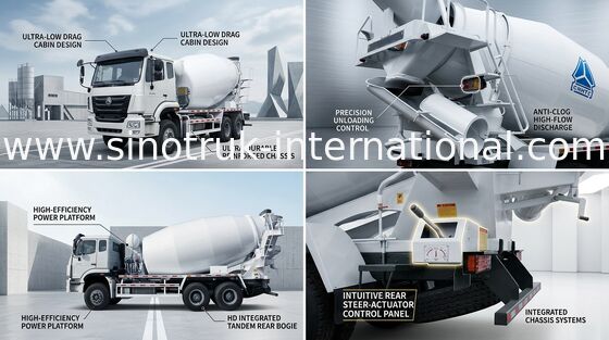 Mikser Çimento Kamyon 10CBM SINOTRUK HOHAN Beton Mikser Ekipmanları