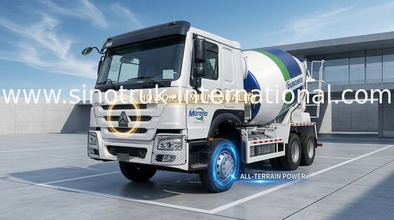 SINOTRUK WHITE HOWO 371HP Beton Mikseri Kamyonu LHD