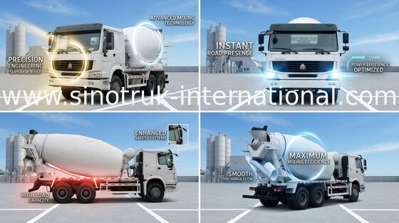SINOTRUK HOWO Beton Mikser Kamyon 12CBM 371HP 6X4 LHD ZZ5257GJBN4048W