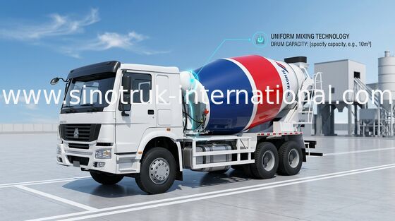 SINOTRUK HOWO Beton Mikser Kamyon 10CBM 290HP 6X4 LHD ZZ5257GJBM3841W