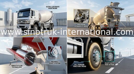 SINOTRUK HOWO Beton Mikser Kamyon 16CBM 371HP 8X4 LHD ZZ1317N3667A