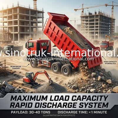 Yüksek Verimli 6×4 HOWO TX Damperli Kamyon | Kırmızı Gövde, 400HP Motor, 20CBM Konteyner, 60 Ton Ağır Hizmet Taşımacılığı