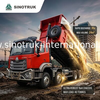 Red Square-Bucket Dumper (27CBM, 8×4, 371HP): Hızlı Malzeme Serbestleştirme için Ana Avantajlar