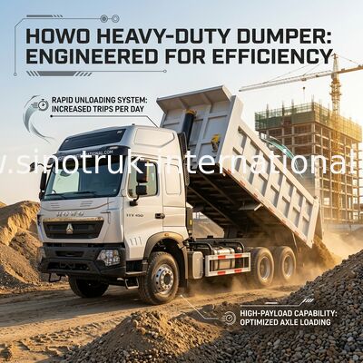 inotruk Yeni Howo Tipper Dump Truck Şasi Weichai Motor 8 × 4 LHD 430HP