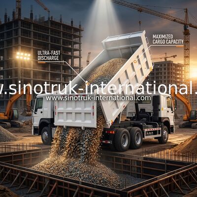 Tipper Dump Truck 6x4 Dizel Ağır Güçlü Taşıyıcı Sol El Sürücü
