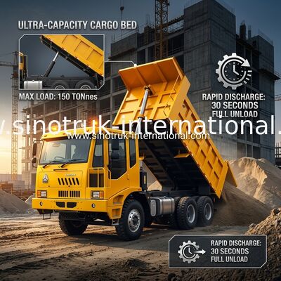 Yük kutusu boyutu 5800*3200*1800mm ve kamyon kabin HW7D ile çok yönlü ağır yük taşıyıcısı