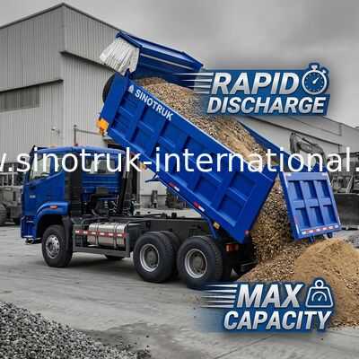 Güçlü çok yönlü HOWO 6x4 380HP Mavi Çöp Kamyonu 20CBM kare kargo kutusu ve su geçirmez tarp Flip Cove
