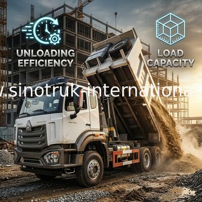 HOWO NX 371HP 6*4 20m³ Orta Kaldırmalı Damperli Kamyon Yüksek Güç Performansı ve Verimli Orta Kaldırmalı Kargo Kasası