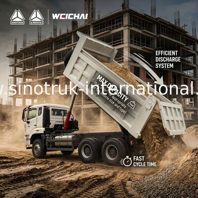 30 - 40 Ton RHD 10 Tekerlekli Tarpaulin Sinotruk Howo 6x4 İnşaat Çekicisi