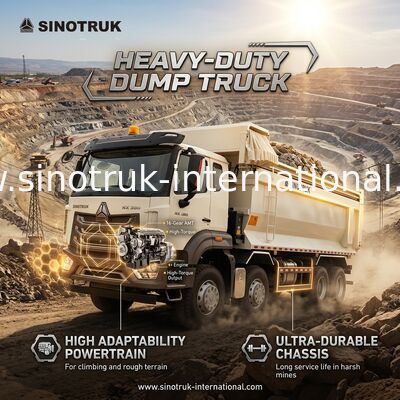 ZZ3317V386JB1R Yüksek At Gücü Düşük Yakıt Tüketimi 380HP Beyaz U Tipi HOWO Tipper Kamyon