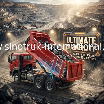 SINOTRUK HOWO N7 Tipper Dump Truck 6 × 4 10 Tekerlekli 380Hp İhracat için U Tipi Açık Kolay