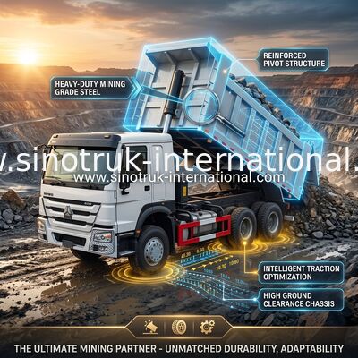 ZZ3257V3847B1 Yüksek At Gücü HOWO Tipper Kamyon 6×4 10 tekerlekli 400 HP Düşük Yakıt Tüketimi
