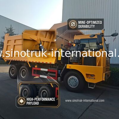 SINOTRUK Ağır Hizmet Damperli Damperli Kamyon LHD, Tek Taraflı Yüksek Mukavemetli İskelet Kabinli Sarı