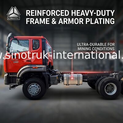 Sinotruk Yeni Howo Tipper Dump Truck Şasi Weichai Motor 6 × 4 LHD Turuncu Renk