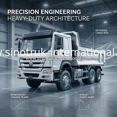 SINOTRUK HOWO 6x4 400HP U Tipi Beyaz Damperli Kamyon RHD Kullanarak Madencilik İçin