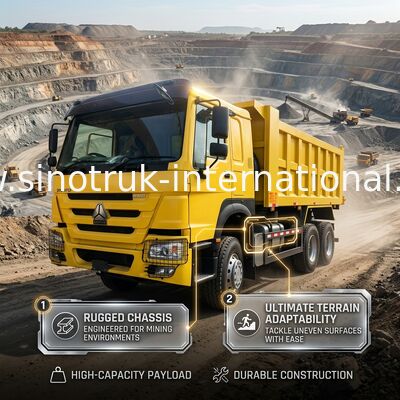 Sinotruk Howo Tipper Dump Truck Weichai 380Hp 10 Tekerlek 6 × 4 Rhd 20CBM