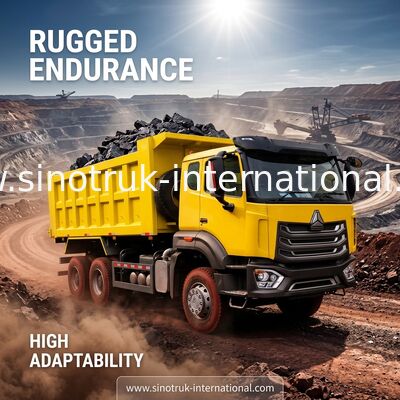 Sinotruk Tipper Dump Truck NX 6 × 4 10 Tekerlekli Weichai 380hp Büyük Tepsi