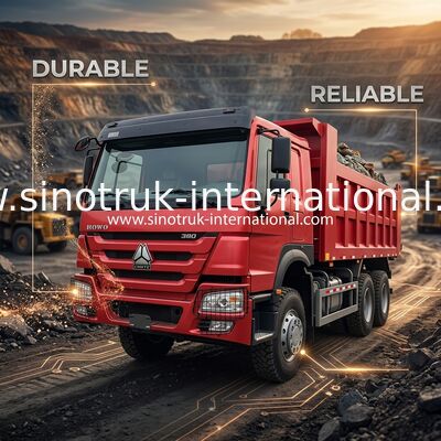 SINOTRUCK Howo Tipper Dump Truck 380hp 6 × 4 20CBM Kutusu 10 Tekerlek Çakma açısı demir