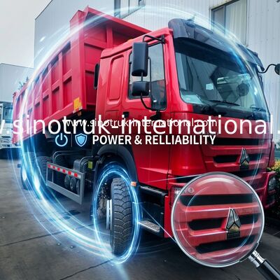 Sinotruk Howo Tipper Dump Truck 380Hp 6 × 4 Hyva Hidrolik Silindirli Madencilik