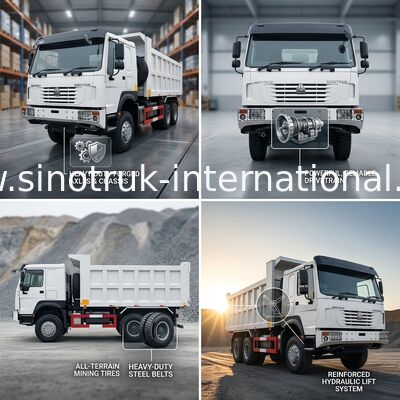 Sinotruk Howo Tipper Dump Truck 6 × 6 4 tekerlekli 10 tekerlekli 380hp