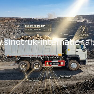 RHD 6×6 10 tekerlekli Beyaz HOWO Tipper Kamyon Tam Sürüş Yüksek At Gücü 380HP