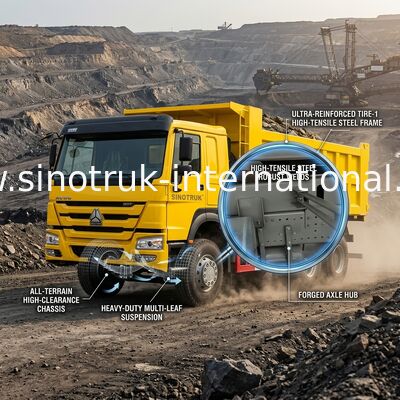 10 Tekerlek Yüksek Beygir Gücü 400HP HOWO Damperli Damperli Kamyon Düşük Yakıt Tüketimi