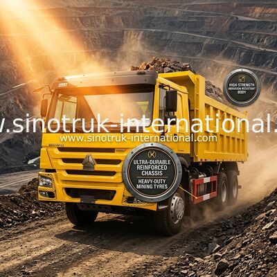 Sinotruk Howo Damperli Damperli Kamyon 10Teker 400Hp 6×4 Orta Kaldırma Sarı