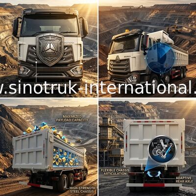 İnşaat için SINOTRUK HOHAN 8 × 4 Damperli Damperli Kamyon