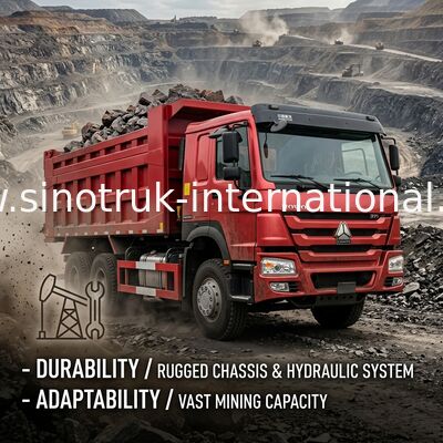 Kırmızı HOWO SINOTRUK Damperli Kamyon 10 - 25 Metreküp Yük 25 - 40t ZZ3257N3847A