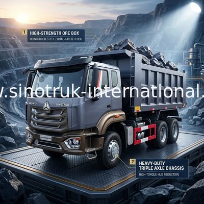 Sinotruk Yeni Howo Tipper Dump Truck 6 × 4 10 Tekerlekli 380 HP İhracat için