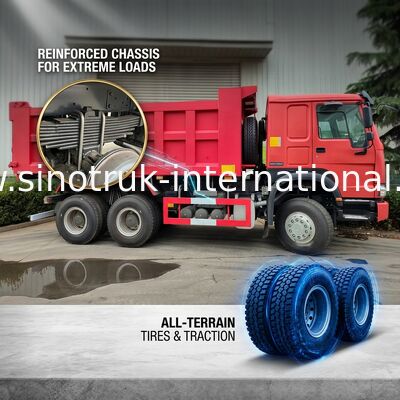10 Tekerlek LHD HOWO 6x4 Damperli Kamyon Yüksek Beygir Gücü 400HP Düşük Yakıt Tüketimi