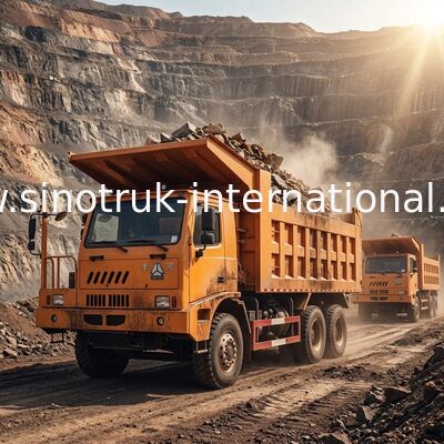 Madencilik Endüstrisi için 6X4 LHD Maden Damperli Damperli Kamyon 371HP 70 Ton SINOTRUK HOWO