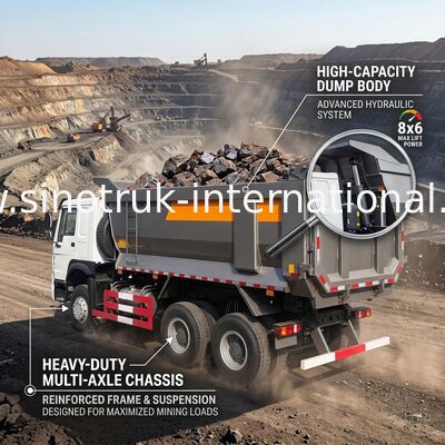 Damperli Damperli Kamyon SINOTRUK HOWO 25t 336HP 6X4 LHD 10 - 25CBM ZZ3257N3647A