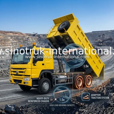 Yüksek Beygir Gücü 400HP HOWO Damperli Damperli Kamyon LHD 6x4 10 tekerlekli
