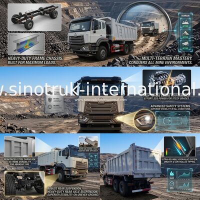 Madencilik Endüstrisi için SINOTRUK HOHAN Ağır Hizmet Damperli Damperli Kamyon
